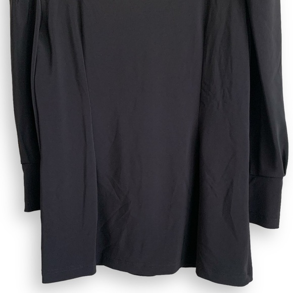 Boston Proper Puff Sleeve Top S Black Blouse Shirt Travel Minimalist - Picture 7 of 12